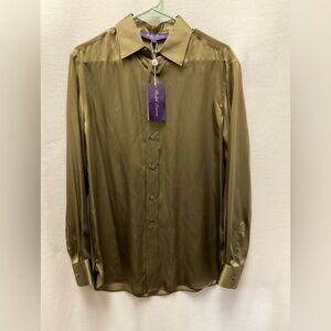 Ralph Lauren Adrien Relaxed Fit Silk Charmeuse Shirt